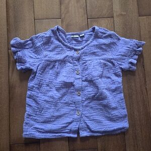 Daily 7 Girls Eyelet Button-Front Short Sleeve Top Size 3